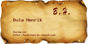 Bula Henrik névjegykártya